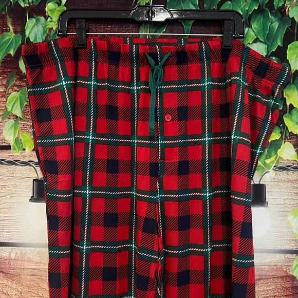 Member's Mark Plaid Pajama Pants Mens XXL 2XL Silky Fleece PJs Christmas Santa - Picture 1 of 4